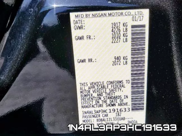 1N4AL3AP3HC191633 фото 2