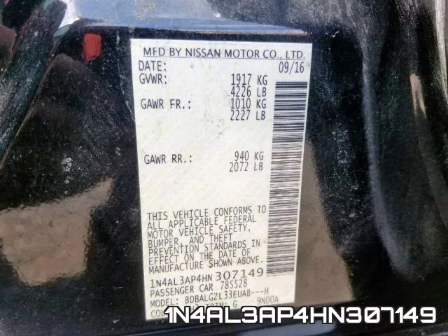 1N4AL3AP4HN307149 фото 2