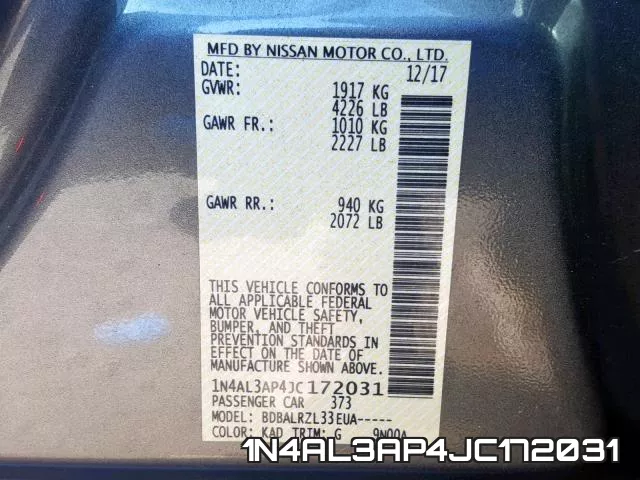 1N4AL3AP4JC172031 фото 2