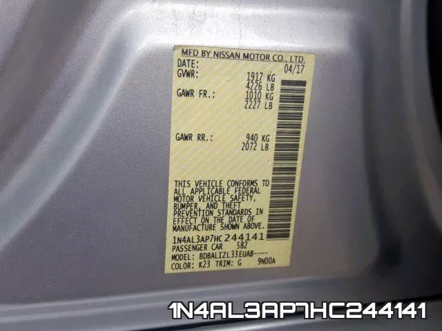 1N4AL3AP7HC244141 фото 2