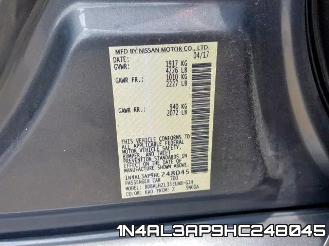 1N4AL3AP9HC248045 фото 2