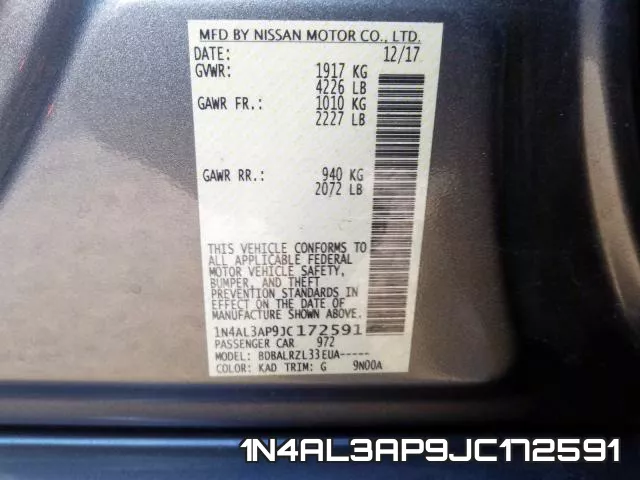 1N4AL3AP9JC172591 фото 2