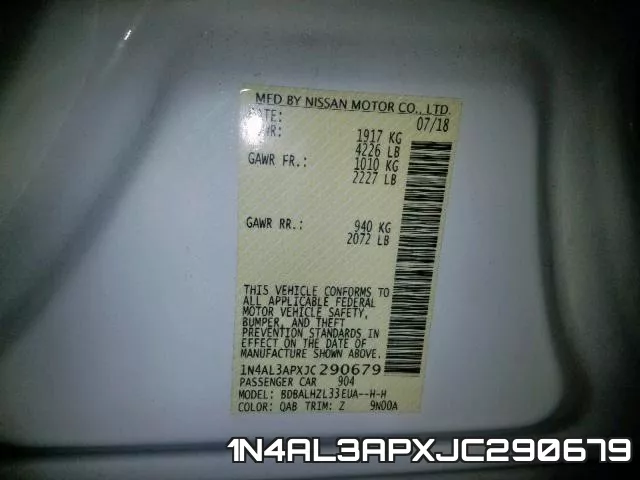 1N4AL3APXJC290679 фото 2