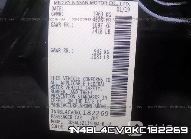 1N4BL4CV0KC182269 фото 10