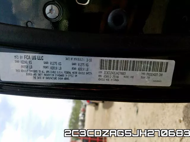 2C3CDZAG5JH270683 фото 2