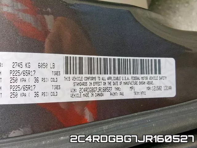 2C4RDGBG7JR160527 фото 2