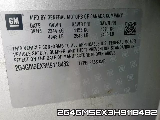 2G4GM5EX3H9118482 фото 2