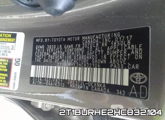 2T1BURHE2HC832104 фото 10