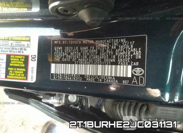 2T1BURHE2JC031131 фото 10