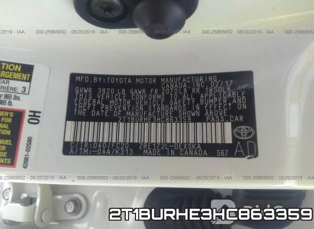 2T1BURHE3HC863359 фото 10