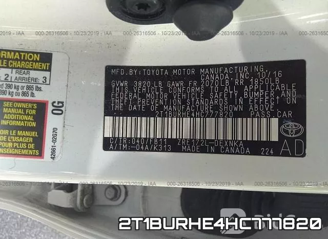 2T1BURHE4HC777820 фото 10