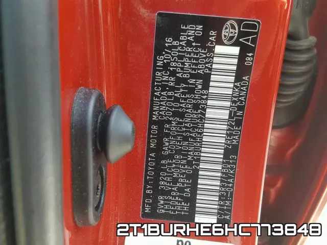 2T1BURHE6HC773848 фото 2