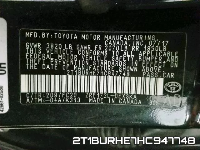 2T1BURHE7HC947748 фото 2
