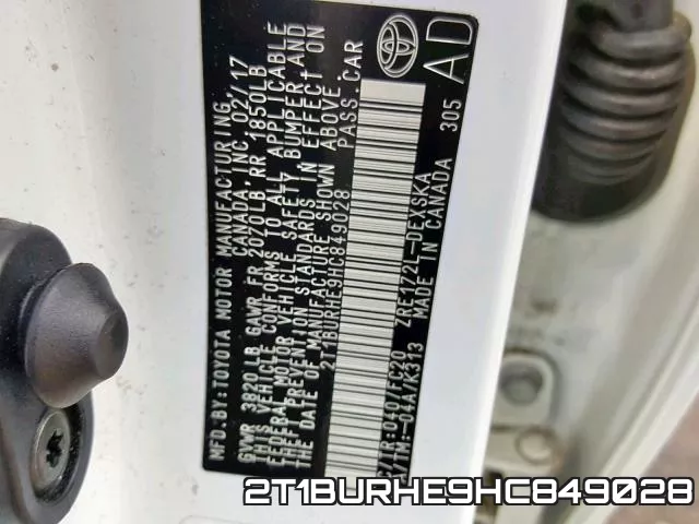 2T1BURHE9HC849028 фото 2