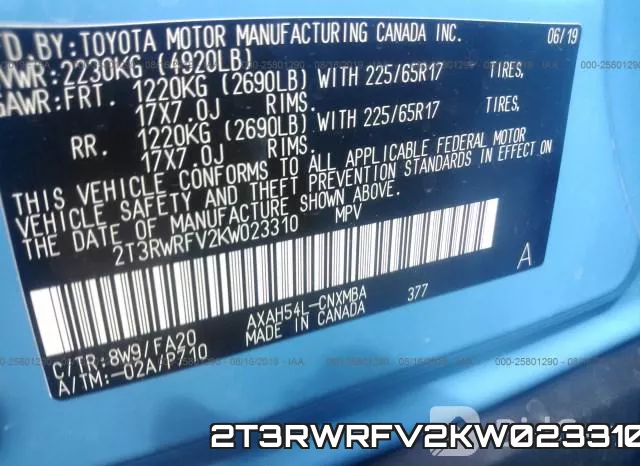 2T3RWRFV2KW023310 фото 10