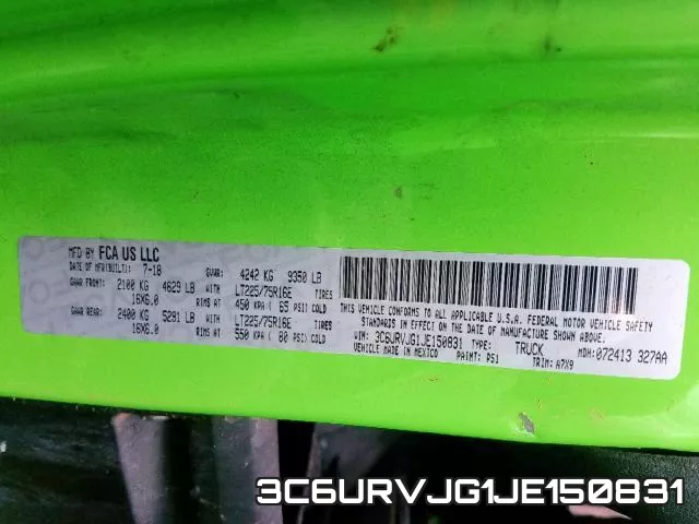 3C6URVJG1JE150831 фото 2