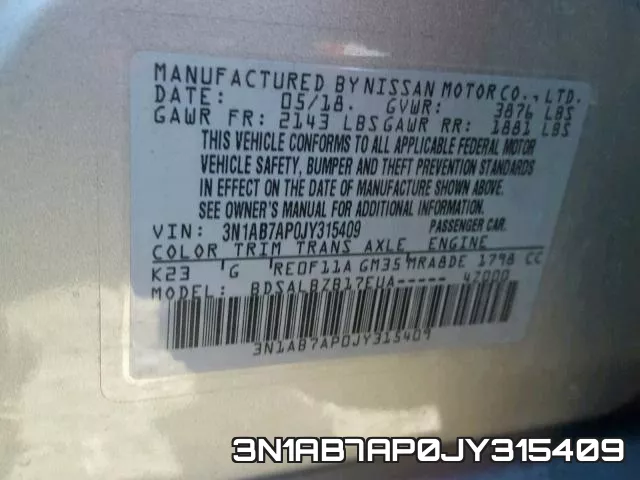3N1AB7AP0JY315409 фото 2