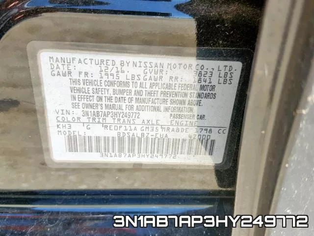 3N1AB7AP3HY249772 фото 2