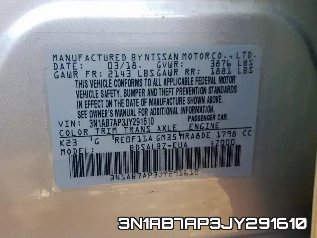 3N1AB7AP3JY291610 фото 2