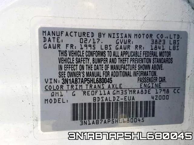 3N1AB7AP5HL680045 фото 2