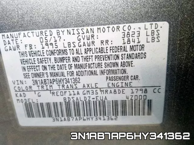3N1AB7AP6HY341362 фото 2