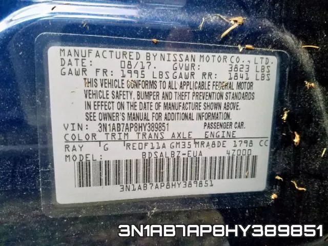 3N1AB7AP8HY389851 фото 2