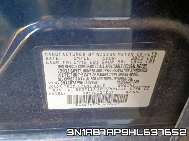 3N1AB7AP9HL637652 фото 2