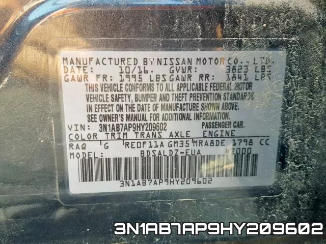 3N1AB7AP9HY209602 фото 2