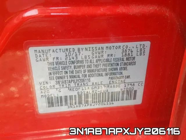 3N1AB7APXJY206116 фото 2