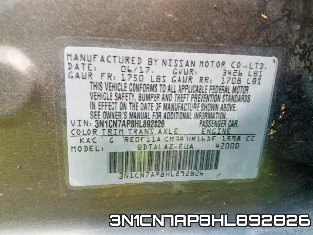 3N1CN7AP8HL892826 фото 2