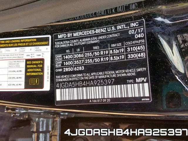 4JGDA5HB4HA925397 фото 2