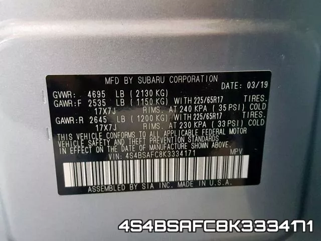 4S4BSAFC8K3334171 фото 2