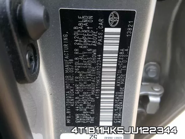 4T1B11HK5JU122344 фото 2