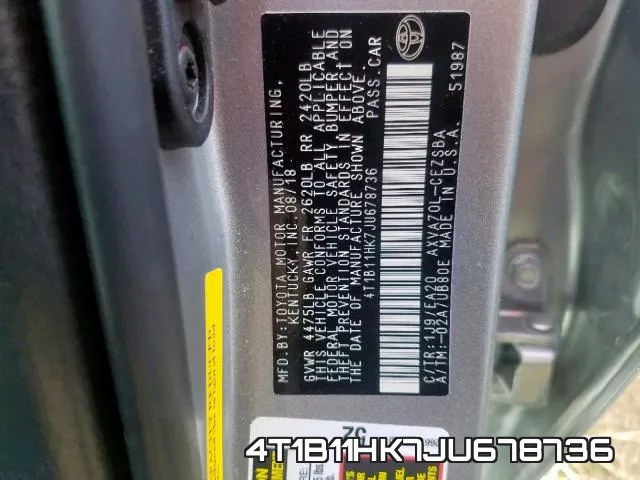 4T1B11HK7JU678736 фото 2