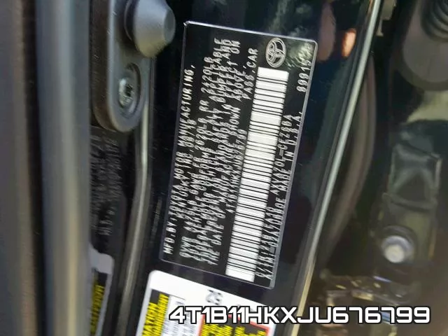 4T1B11HKXJU676799 фото 2