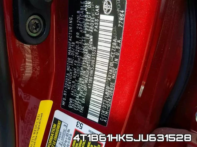 4T1B61HK5JU631528 фото 2