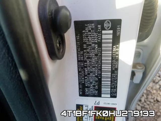4T1BF1FK0HU279133 фото 2