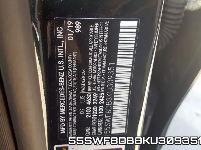 55SWF8DB8KU309351 фото 2