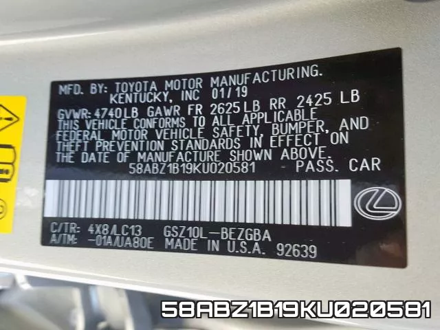 58ABZ1B19KU020581 фото 2