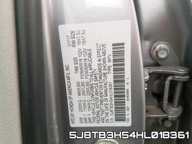 5J8TB3H54HL018361 фото 2