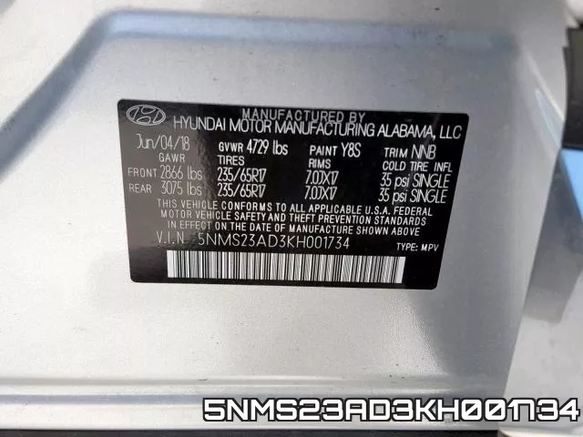 5NMS23AD3KH001734 фото 2