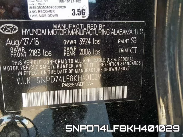 5NPD74LF8KH401029 фото 2