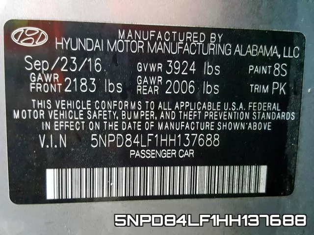 5NPD84LF1HH137688 фото 2