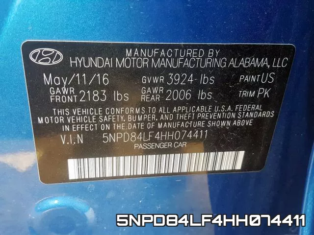 5NPD84LF4HH074411 фото 2