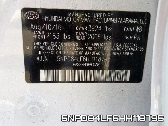 5NPD84LF6HH118795 фото 2