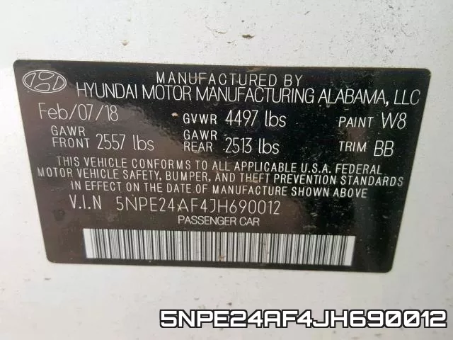 5NPE24AF4JH690012 фото 2