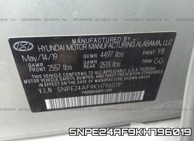 5NPE24AF9KH796019 фото 10