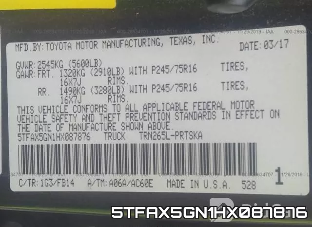 5TFAX5GN1HX087876 фото 10