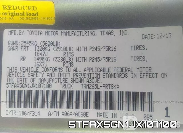 5TFAX5GN1JX107100 фото 10