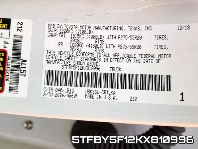 5TFBY5F12KX810996 фото 2